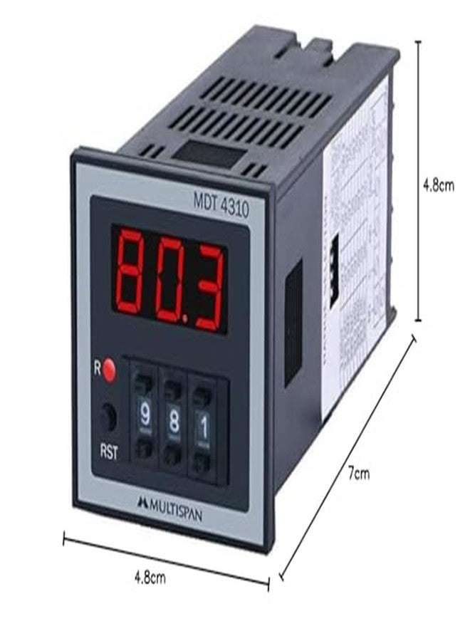 Multispan MDT-4310 3 Digit LED Display Digital Presettable Timer - Image 2